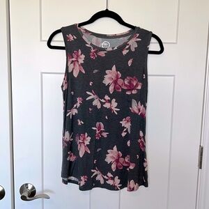 Grey Floral Tank